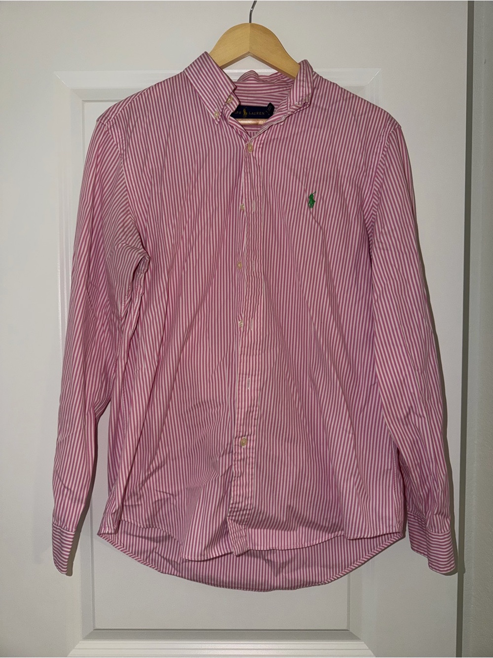 Polo by Ralph Lauren Pink and White Striped Button-Down Shirt